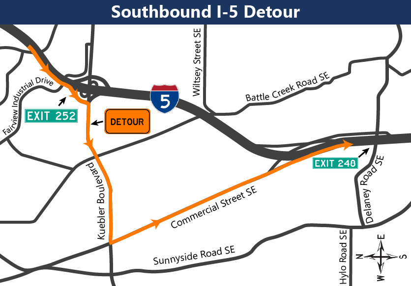 邦楽 Yesterdayfall - PROXIMTY Nighttime full I-5 closure in mid-January between Kuebler